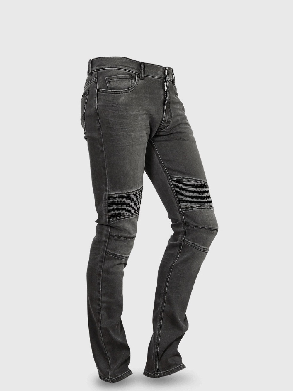 Belstaff Moto-Style Distressed Straight Leg Jeans – Gray (Size 30/33)